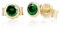 NKlaus Paar 4,0mm 333 Gelb Gold 8 Karat Ohrstecker Kristall Zirkonia Smaragd Butterfly Verschluss Damen Mädchen 3377