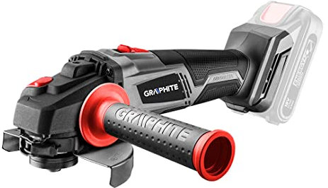 GRAPHITE 58G026 Energy 18-V-Akku-Bürstenloser Winkelschleifer, Li-Ion, 125-mm-Scheibe, 10.000 U/min, Spindelarretierungsknopf, ohne Akku