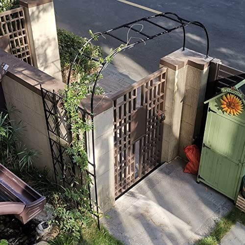 YJJT Rosenbogen, Halbbogen Gartenbogen Halbrosenbogen Metall Spalier Wandbogen, Hell Rankbogen Rankhilfe Kletterpflanzen, Robust Rosen Torbogen Rankgitter Für Klettern Gemüse Blumen Obst Rebe