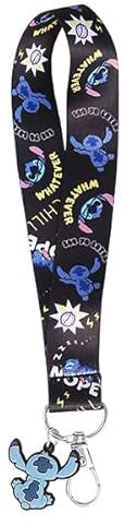Disney Lilo and Stitch Wrist Lanyard, Experiment 626 Print Badge, ID, Keys Holder