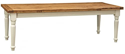 Biscottini Table à Manger Extensible 250x80x100 cm Made in Italy - Table Salle à Manger Extensible en Bois Massif - Table Bois Salle a Manger