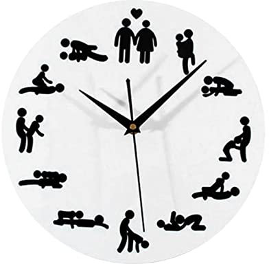 predolo Sexueller Spaß, Körperhaltung, Wanduhr, Badezimmer Wandaufkleber, Uhr,