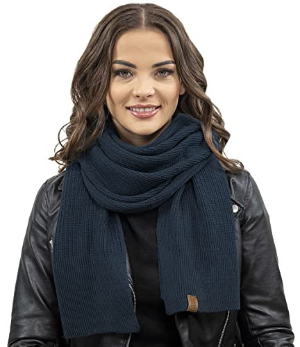 Vivisence Bufanda Clasica Para Damas 7042S, Azul Marino,Talla Única