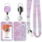 ID Badge Holder mit Lanyard, einziehbare ID Badge Card Holders Abnehmbare Hals Lanyard Strap mit Badge Reel und vertikale ID-Halter für Krankenschwester Studenten (Marble Light Purple)