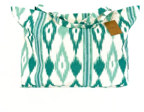 TRESMESTRES Strandtasche XXL, Familie, Extra Groß oder Große Badetasche XXL, Familie, 40L - im Mediterranen Stil - Shopper für Damen, Groß, aus Stoff, mit Innenfutter - Türkis, 65 x 40 cm