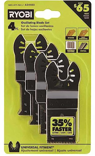 Ryobi 4-Piece Wood and Metal Oscillating Multi Tool Blade Set