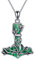 CUPENDA Thor Hammer Halskette Sterling Silber Mjolnir Lebensbaum Anhänger mit Malachit Wikinger Schmuck Geschenke für Frauen