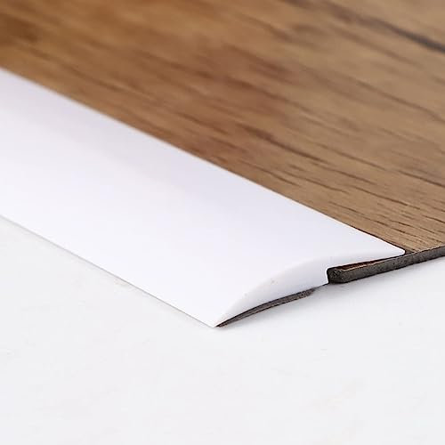 10/20Ft Floor Transition Strip Self Adhesive Carpet to Tile Floor Edging Trim PVC Threshold Strips, Peel and Stick Floor Joining Strip Suitable for Fluted Saddle,Flexible Molding Trim(White,3MMx20FT)