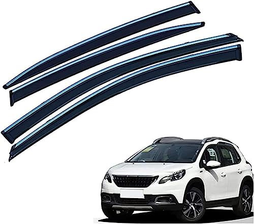LOKORI 4 Stück Auto TüR Seitenfenster Windabweiser für Peugeot 2008 2014-2019,Regenschutz Beschlagfrei Beschattung Auto Zubehör