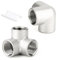 ERGAOBOY 2 piezas 1/2 BSP hilo femenino 304 acero inoxidable 3 vías codo T esquina tubo conector accesorios