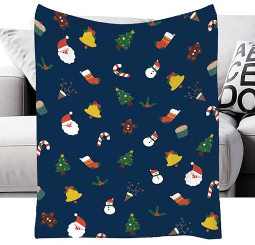 Aznever Weihnachtsdecke,Schoßdecke Weiche dekorative Decke - Verdickter Flanell-Winter-Kabinenüberwurf, 139,9 x 152,4 cm, für Stuhl, Sofa, Schlafsaal, Couch