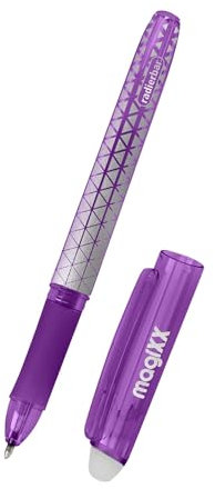 Online magiXX radierbarer Tintenroller Lila I Gelschreiber lila I radierbare Gel-Mine, medium, austauschbar I Tintenroller mit thermosensitiver Tinte I Radierstift, radierbarer Kugelschreiber