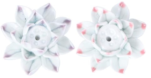 TOPBATHY 2St Weihrauchbrenner aus Keramik Lotusblumenfigur Esstischdekoration Weihrauchhalter weihnachtsdeko Halter für Aromatherapie Räuchergefäß aus Keramik Adlerholz schmücken Halterung