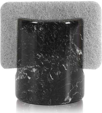 Radicaln Porte-éponge en marbre noir de 8,9 cm fait à la main pour évier de cuisine – Accessoires de cuisine en marbre