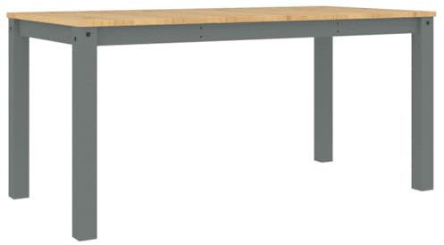 Massiver Esstisch Panama Grau 160x80x75 cm, Kiefer Holz, für Familien und Esszimmer