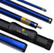 Cue-King Premier Taco de Billar de 58 Pulgadas, 20 onzas, 2 Piezas con Punta Premium de 10,5 mm, Acabado en Azul Brillante, con Estuche de Cuero Profesional Incluido, Palo para Taco de Billar