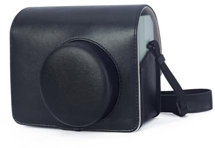 Leebotree Housse de Protection Compatible avec l'appareil Photo instantané Fujifilm Instax Wide 400, Housse de Sac en Cuir PU Souple avec Sangle Amovible/réglable (Noir)