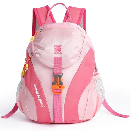 Cozary Kinder Rucksack, 5L Wasserdichter Outdoor Sportrucksack Geeignet, Komfortabler Wanderrucksack Kinder, Atmungsaktivem Design, Mini Backpack 1-3 Jährige, für Schule, Reisen, Sport, Rosa