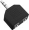 HDSupply Audio splitter, Y adapter, 3,5 mm aux jack vers 2x RCA cinch socket, pour haut-parleurs, subwoofer, barre de son, TV, voiture, radio, smartphone, tablette, noir