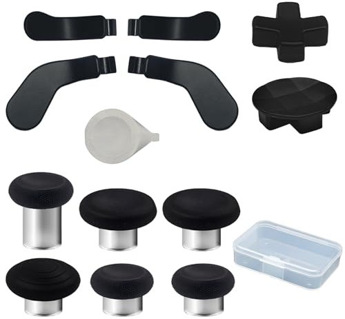 Baguettes magnétiques 13 en 1 en métal pour Xbox Elite Series 2, Elite Series 2, kit de boutons de rechange, avec 6 joysticks, 4 pagaies, 2 D-Pads, 1 outil (noir)