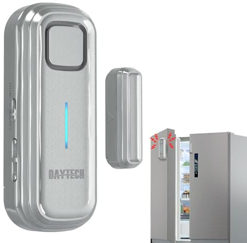 Daytech Freezer Door Alarm with Delay 1/2/3/4 mins Reminder When Left Open Fridge Door Alarm 0 to 120 dB Refrigerator Alarm Door ajar for Home Freezer 1 Set Grey