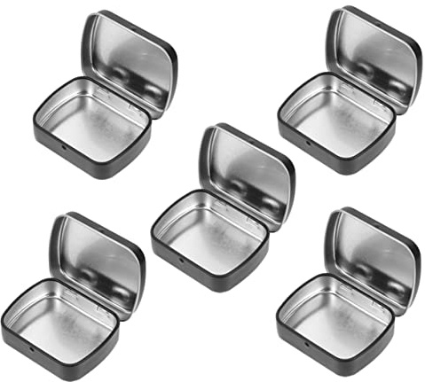 Garneck 5 Stück Mini Blechdose Mit Deckel Rechteckige Kleine Metallboxen 2.36 X 1.77 X 0.59 Zoll Flip-Design Für Süßigkeiten Kleine Geschenke Usb-Sticks Schlüsselanhänger