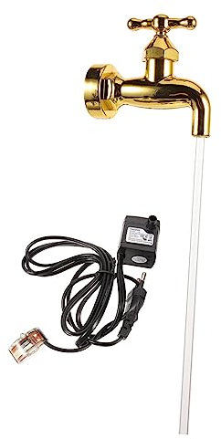 Sosoport 1 Satz brunnenpumpe terassendeko makramee Outdoor outdoordeko Garden Decor gießkanne Brunnen für den Innenhof Wasserhahn-Auslauf- Wasserhahnbrunnen für Teich Plastik Golden