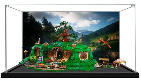 Acryl Vitrine für Lego 10354 The Shire Modell, 3mm Staubdichte Displaybox, Vitrine kompatibel mit Lego 75301 (Modell nicht enthalten) (Hintergrund 3 mm)