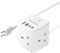 Japan Travel Adapter 3 Way 4 Fast Charging USB (QC3.0/PD20W) with 1.5M Extension Cable Compact Cube UK to Japan Plug Adapter