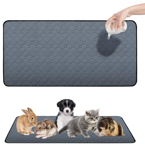 Tapis PIPI pour cochons d'Inde : 120x60 cm Lavable Absorbant, tapis PIPI pour cochons d'Inde, tapis antidérapant pour cochons d'Inde, pour lapins, hamsters, chiots et petits animaux