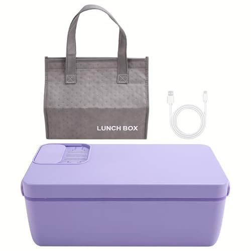 Vocdikficy Fiambrera Eléctrica con Calefacción, Fiambrera Autocalentable, Inalámbrica, Recargable, de Acero Inoxidable 304 de Alimenticio, 1 L, C