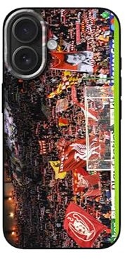Liverpool Stadium Fans Kop Hard Silicone Rubber Phone Case Cover for iPhone 7 8 XR 11 12 13 14 15 16 SE (choose model in order detials) (iPhone 16) Red