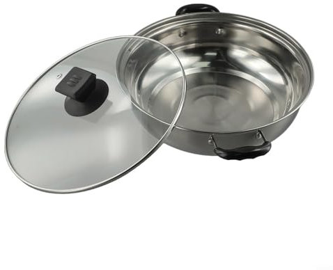 Faitout en acier inoxydable avec couvercle en verre innovant et poignées sécurisées pour une manipulation sûre (26 cm)