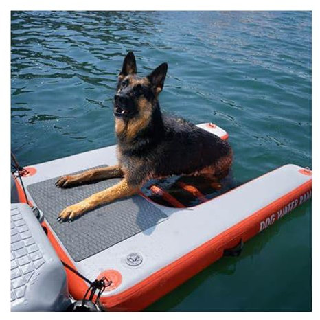 Rampe Gonflable pour Piscine pour Chien, Plate-Forme, Vert Menthe, Rouge - 150x100 CM, Échelle pour Chien sur l'eau - Échelle Gonflable pour Bateau Et Yacht(Red)
