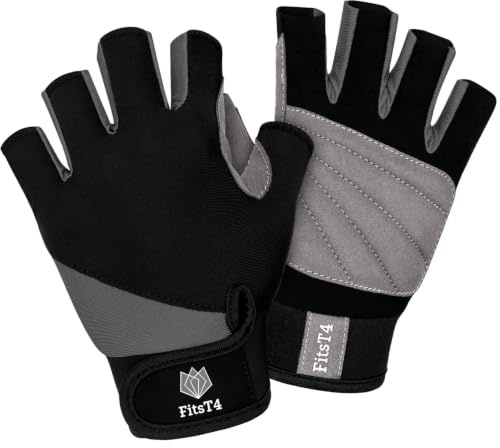 FitsT4 Sports Guanti da surf 3/4 dita imbottiti antiscivolo per sci nautico canoa, windsurf, kiteboard, vela, kayak, SUP Stand Up Paddling. per uomini, donne e bambini