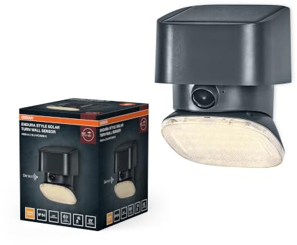 Osram Endura Style Solar LED Wandleuchte Turn, 10,3W, 3000K warmweiß, 890 lm, PIR Sensor, IP54, 140 Tage