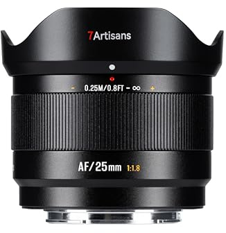 7artisans AF 25mm F1,8 APS-C E-Objektiv, 180g, große Blende, Autofokusobjektiv mit Gesichts-/Augenerkennung, kompatibel mit Sony E Mount A6000/A5000/A3000/A6700