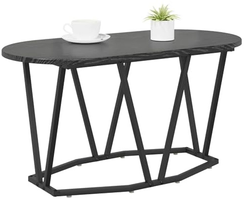 HOMELEN Couchtisch Schwarz Eichen-Optik 80 x 40 x 40.5 cm für Getränke & Deko, robuste Sperrholzplatte, max. 75 kg Tragkraft, einfache Montage,Tische & Kaffeetische