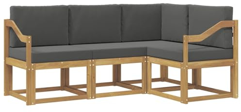 vidaXL Outdoor-Sofagarnitur mit Kissen 4 pcs Weiß und Anthrazit, Garten, modernes Sofa für draußen, Elegante Lounge, strapazierfähige Möbel für Terrasse und Patio