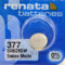 1 x Renata 377 SR626SW orologio in ossido d' argento batteria lunga durata