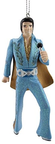 Kurt Adler Elvis in blauem Anzug Blasform Ornament