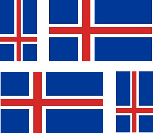 Akachafactory 4 x selbstklebend Sticker Auto Moto Koffer Laptop Flagge Island islandai