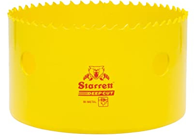 Starrett Deep Cut Hole Saw - DCH0378 Heavy Duty Bi-Metal with Extra Cobalt HSS Teeth - For Metals Wood Cast Iron Fibreglass Plastic Materials - 98mm