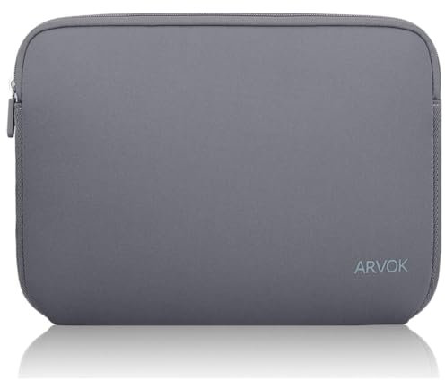 Arvok 13 13.3 14 Inch Laptop Sleeve Case for MacBook Pro 14 2021/Water-Resistant Notebook Chromebook Computer Pocket Briefcase Carrying Bag Pouch Skin Cover for HP/Dell/Lenovo/Asus/Acer, Grey