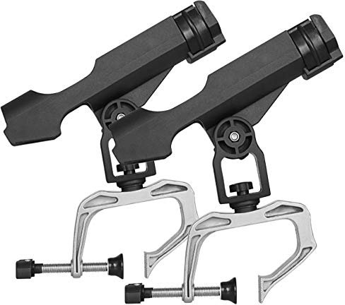 Rutenhalter mit 360 Grad drehbar verstellbare Angelrutenhalter mit großer Zangenöffnung Angelrute Rutenhalter für Boot Kajak(RH20-2PCS)