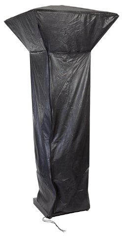 Fire Sense 61065 Gas Patio Heaters with Square Reflectors Full Length Outdoor Vinyl Cover Heavy Duty 10 Gauge Felt Lined With Zipper - Black