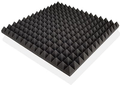 200x Pyramiden-Schaumstoff je ca. 50x50x5cm, Anthrazit Schwarz, FSE (flammhemmend nach MVSS302) Schaumstoff, Noppenschaum, Dämmung, Akustik, Schallschutz