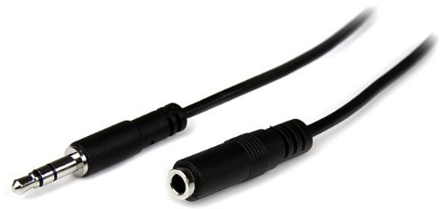 StarTech.com 2m Slim 3.5mm Stereo Extension Audio Cable - Male / Female - Headphone Audio Extension Cable Cord - 2x Mini Jack 3.5mm - 2 m (MU2MMFS)