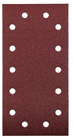 kwb Schleifstreifen 115x230 mm aus Edelkorund mit Körnung 120, werkzeugloser Wechsel, Vollkunstharz-Verleimung und verstärktem Papierträger für den mittelfeinen Schliff von Holz und Metall