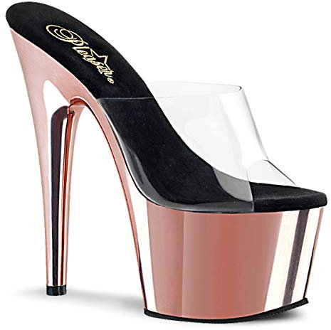 Pleaser ADORE-701 Clr/Rose Gold Chrome UK 5 (EU 38)